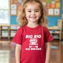 Habudda Car Shirts 2T 3T 4T Toddler Boy Clothes Truck Graphic Tees Little Kids Summer Short Sleeve Cotton Tops 2-8T (Red)