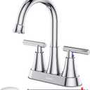 Bathroom Faucets for Sink 3 Hole, Hurran 4 inch Chrome Bathroom Sink Faucet with Pop-up Drain and Supply Hoses, Stainless Steel Lead-Free 2-Handle Centerset Utility Faucet for Sink Vanity RV