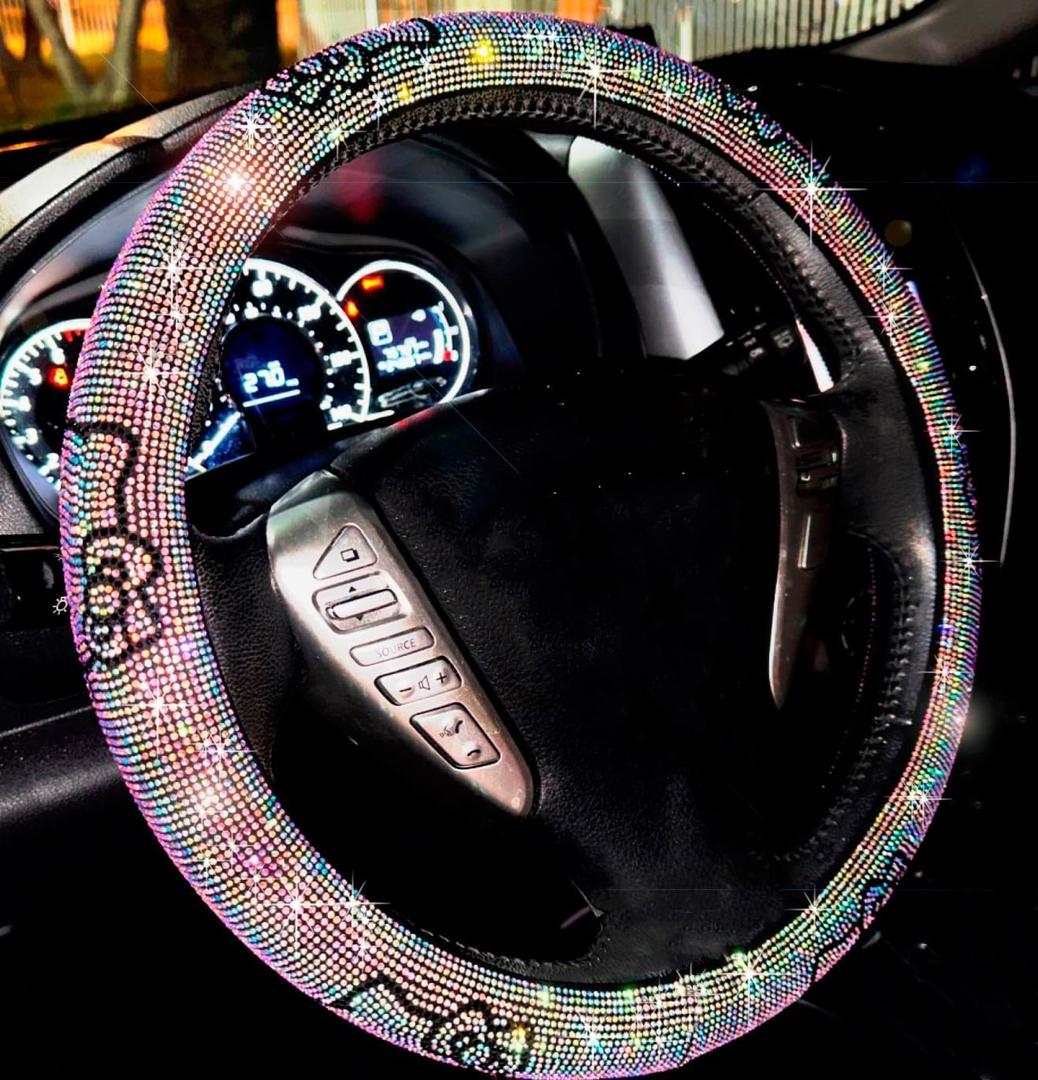 Fashion Car Ultra Bling Rhinestones especislly Shiny Cat Steering Wheel Cover (Colorful)