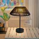 Solar Table Lamp Outdoor Solar Table Lamps Rattan Waterproof LED Lights Outdoor Lamps for Patio Garden Yard Bedroom Living Room Tabletop Outside