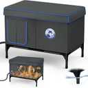 Heated Outdoor Cat House for Winter, 100% Waterproof XXL Shelter (29"x17"x21") with Escape Door & Heating Pad, Insulated for Feral Cats & Small Dogs