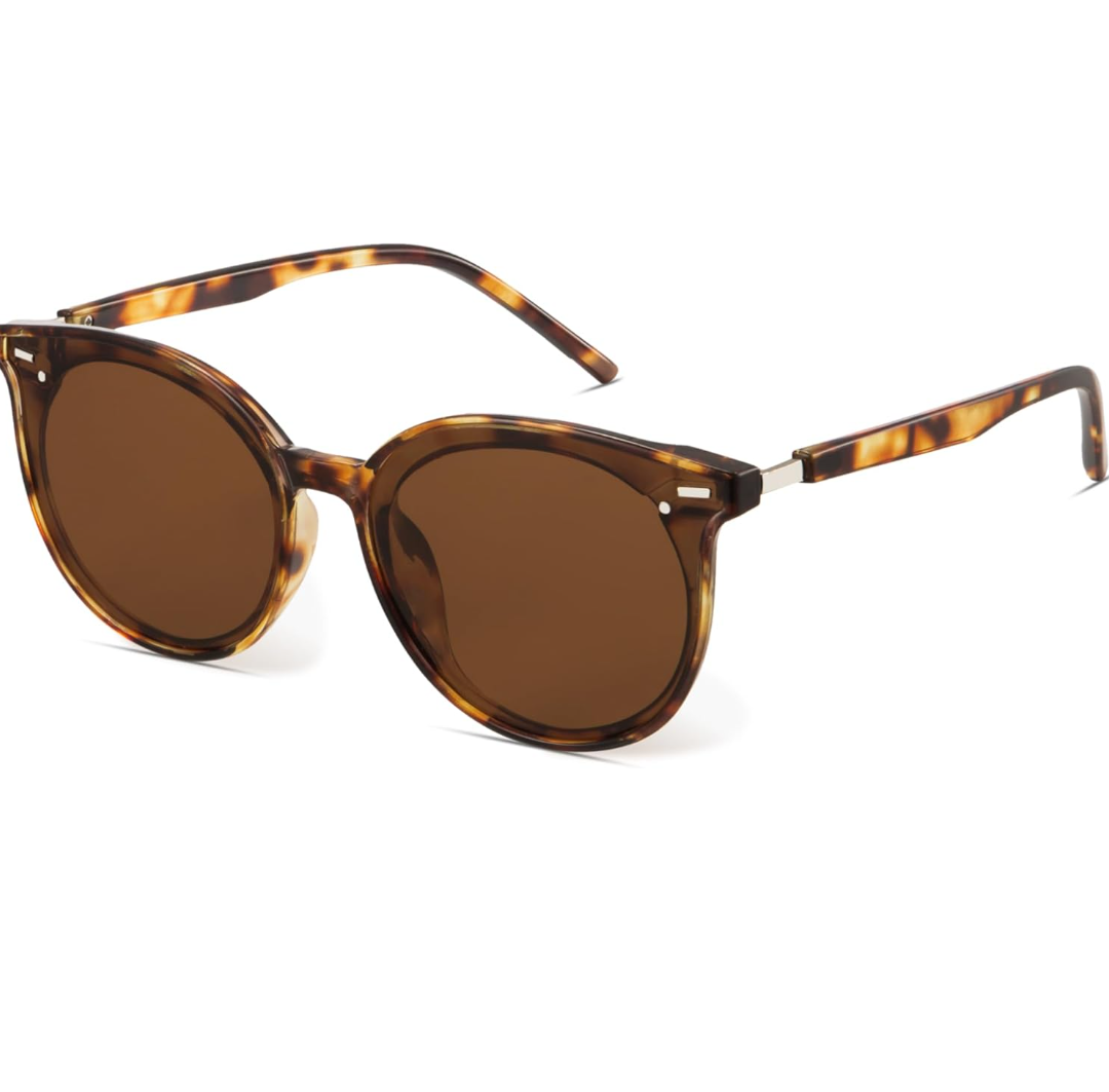 Livho Polarized Sunglasses, Retro & Oversized Shades for Women with Round Lenses