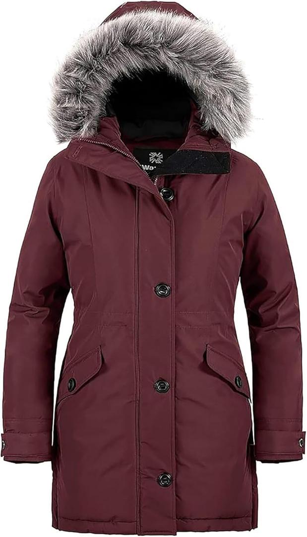 wantdo womens Winter Insulated Puffer Jacket (3X-Large Plus, Wine Red)
