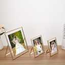 Gold 8x10 Floating Frame 2 Pack,For Photo Sizes(4x6'',5x7'',6x8'') Adjustable Tabletop/Shelf Floating Picture Frame 5x7'',Classy Gift Choice for Wedding,Christmas,Home or Office Decor