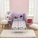 Disney Minnie Mouse I am Awesome Lavender, Pink, and White with BFF Daisy Duck, Rainbow Hearts and Stars 2 Piece Toddler Sheet Set - Fitted Bottom Sheet and Reversible Pillowcase