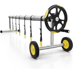 VINGLI Pool Cover Reel Set Pool Solar Cover Reel for Inground Swimming Pool, Aluminum Solar Swimming Inground Cover Blanket Reel (Upgrade) (14 Feet) (Classic)