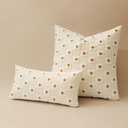 EMEMA Decorative Throw Pillow Covers Daisy Sun Flower Jacquard Pillowcase Cushion Case Rectangle for Couch Sofa Bed Living Room Bedroom Set of 1, 12x24 Inch, Beige