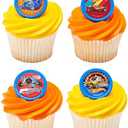 DecoPac Hot Wheels 24 Count Cupcake Toppers - Orange, Yellow Family, Birthday & Children's Day, Set of 24