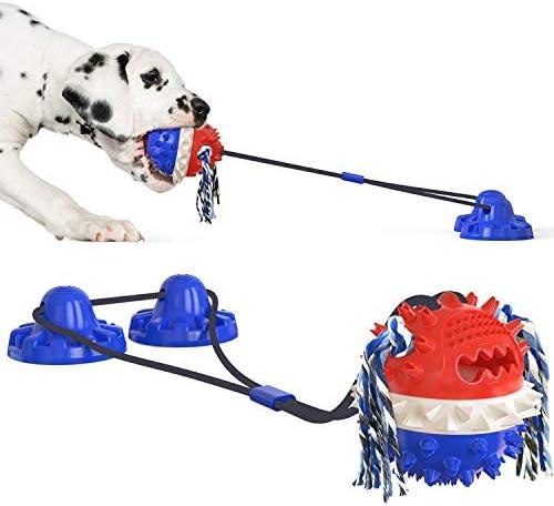 Interactive Dog Toys for Boredom and Stimulation, Mental Stimulation Toys for Dogs, Mental Stimulation Toys for Dogs, Tug of War Toys for Dogs, Suction Cup Dog Toy Tug of War, Aggressive Chew Toys for (Type C (American Blue))