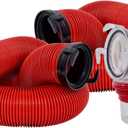 Valterra EZ Coupler 20-Foot RV Sewer Hose Kit for RV Camper, Includes 2 Attachable 10-Foot Hoses with Rotating Fittings and 90 Degree Clearview Sewer Adapter (20 Ft Kit)
