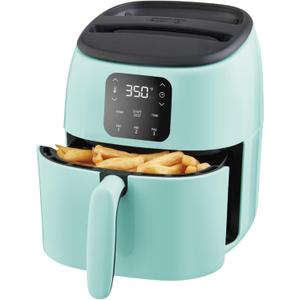 Dash Digital Tasti-Crisp Air Fryer - Compact Electric Digital Fryer With Auto Shut-Off Feature - Ideal for Small Spaces - AirCrisp Technology - 2.6 Quarts - Aqua