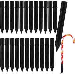 24 Pcs Replacement Stakes for Christmas Candy Cane Lights Outdoor, Pathway Markers Lights Spike Replacer for Pathway Lights Accessories (0.68'*6.05')