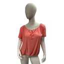 Star Vixen Women's Short Sleeve Peasant Top (Small, Coral)