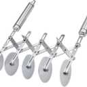 5 Wheel Pastry Cutter Stainless Pizza Slicer Multi-Round Dough Cutter Roller Cookie Pastry Knife Divider with Handle