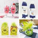 Christmas Face Rub on Transfers Decals Stickers for Crafts Ornaments Large 5 Inch Vinyl Snowman Faces Eyes Pitcher Transparent Decal for Ornaments Glass Drinking Cups Wood Balls (Cute72)