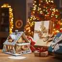 JJFox DIY 5D Tabletop Diamond Art Painting Kit Desktop Ornament Special Shaped Rhinestone Desk Placement OrnamentHome Office Stand Up Gem Painting Craft KitGift (Christmas House)