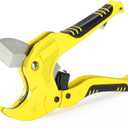 Bates- PVC Pipe Cutter, Cuts up to 1-5/8", Black & Yellow Ratcheting PVC Pipe Cutter Tool, Pipe Cutters PVC Pipe Shears, Plastic Pipe Cutter, PEX Pipe Cutter, PVC Cutter Tool, PVC Ratchet Cutter