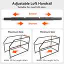 Lift Attic Ladder Safety Railing, Three-Layer Safety Handrail, Adjustable Attic Ladder Climbing Assistance Railing, Three-Sided Guardrail Reduce Fall Risk for Ascend Descend at Storage Loft