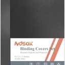 Ndsox 100 Pack 12 Mil Binding Presentation Covers Sand-Textured Polycover Report Covers for Letter Size Document Binding, Business Proposals, 8-1/2 x 11 Inches, Un-Punched, Square Corners, Black