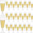 40 Pack Clear Plastic Champagne Flutes 5.5 Oz - Elegant Disposable Toasting Glasses for Wedding, Party, Birthday, Graduation Decorations & Celebrations