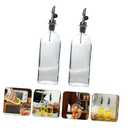 2Pcs Glass Oil Dispenser Oil Bottle for Kitchen Condiments Vinegar Storage Jar for Soy Sauce and Salad Dressings