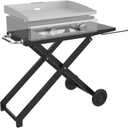 Foldable Grill Cart Table for Blackstone 22 Inch 17 Inch Tabletop Griddle Accessories, Portable Collapsible Grill Stand for Backyard, Camping and Outdoor Cooking with Wheels Side Table Transport Handle
