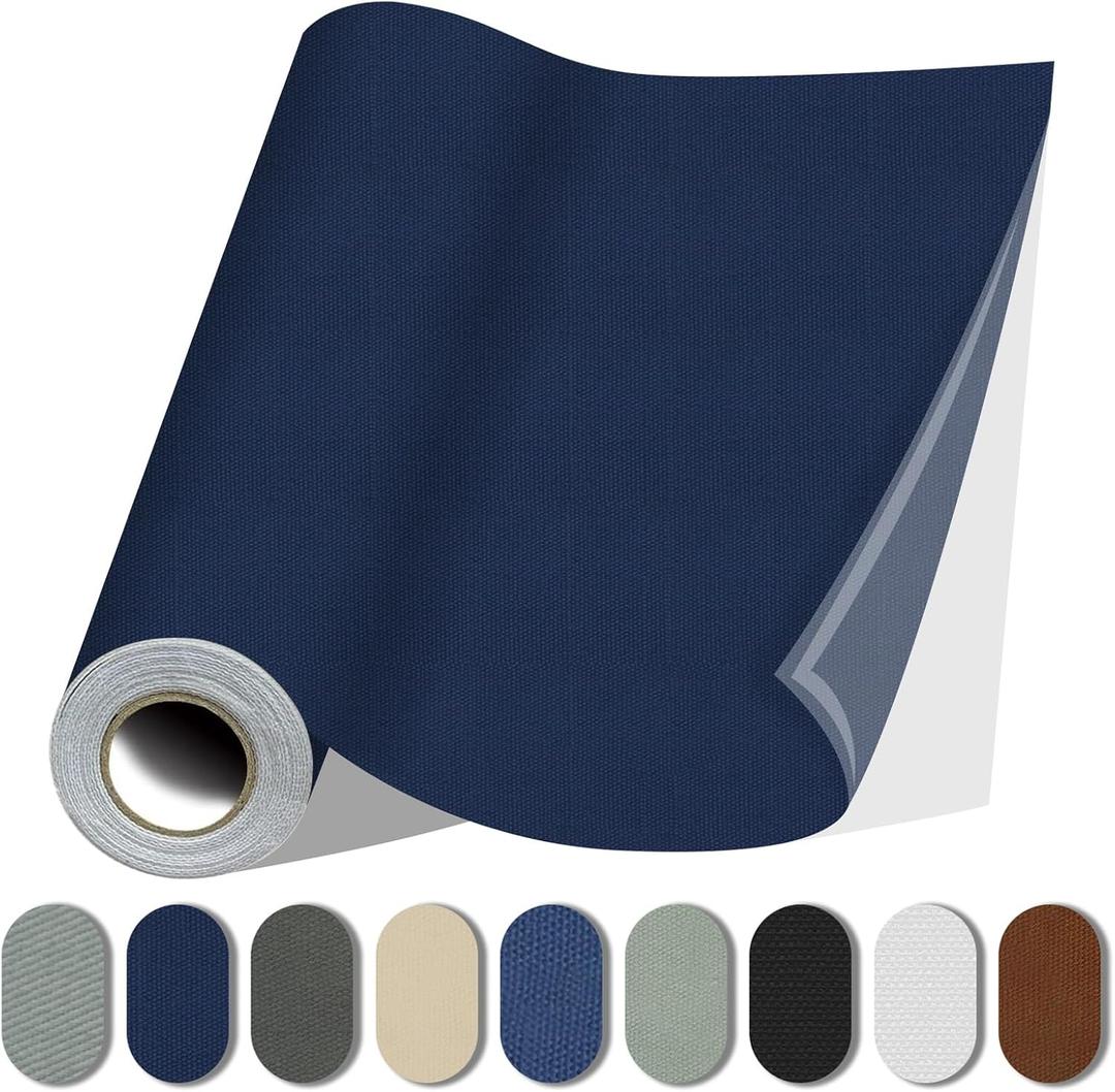 Fabric Repair Patches, 35X79 Inch Canvas Self-Adhesive Fabric Patches Tape Durable, DIY Large Canvas Repair for Sofa, Couches, Furniture, Chair, Clothing 35X79 Inch, Dark Blue