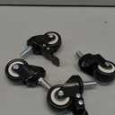 2" Stem Caster Wheels with Safety Dual Locking 600Lbs Heavy Duty Threaded Stem Casters No Noise Swivel Castors with Brakes 3/8"- 16 x 1 (Set of 4)