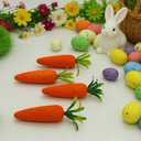 2 x Easter Basket Decorations Set, 4 Mini Baskets with Grass, 40 Foam Eggs, 12 Foam Carrots for Home Decor, Party Favors, Holiday Crafts