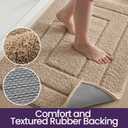 DEXI Bathroom Rug 43x24, Non Slip Washable Bath Mat for Shower Floor, Extra Large Absorbent Soft Bathmat with Rubber Backing, Quick Dry Microfiber Carpet, Beige