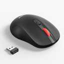 Wegear USB Wireless Mouse for Laptop PC Mac, 2.4GHz Cordless Mouse with 6 Buttons, 5-Level Adjustable 4000 DPI, Ergonomic Portable Optical Computer Mice, 24-Month Battery Life -Black