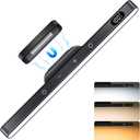 WILLED 3W Dimmable Mirror Lights, 3 Colors Adjustable Wall Light with 120 LED, Touch Control, 2000mAh Rechargeable Battery Makeup Light, Magnetic Stick Light Bar for Cabinet, Kitchen, Closet, Bedside, Desk