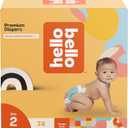 Hello Bello Premium Diapers Size 2, Honeysuckle Designs, 74ct Club Box, Hypoallergenic and Extra Absorbent
