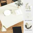 IVAPUPU 2PCS Ivory Table Cloth for Rectangle Table - 70 x 120 Inch Tablecloths Rectangular Cloths Waterproof Washable Wrinkle Resistant for 6 FT Wedding Cocktail Party