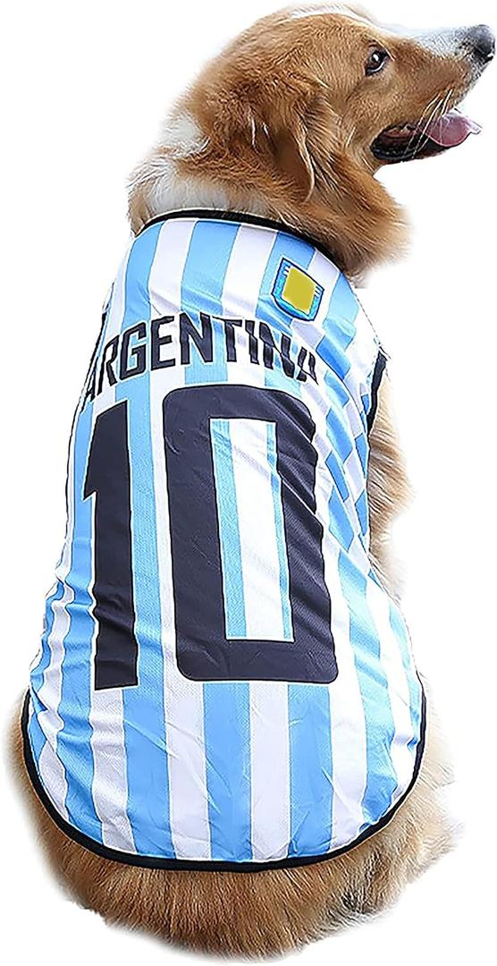 GabeFish Dog World Cup T Shirt Pets Football Jersey Sports Soccer National Team Vest Cat Summer Cool Clothes Apparel Argentina 4X-Large