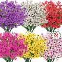 Roberly 24 Bundles Artificial Flowers for Outdoors UV Resistant Silk Fake Flowers Faux Plastic Plants for Porch Garden Window Box Indoor Outdoor Spring Summer Home Farmhouse Decor, Multicolor