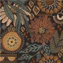 HAOKHOME Wallpaper Peel and Stick Floral Boho Brown/PeachPuff/Green Retro Wall Decor Bathroom Removable Mural 17.3in x 6.6ft (Bronze/Black/Orange)