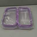 Hoolerry 4 Pcs Hard Clear Zipper Case Makeup Bags Plastic Zipper Pouch Transparent Storage Box Containers for Cosmetics, Snacks, Building Blocks, Puzzles(Clear,7.5 x 3.9 x 2 in,Purple)