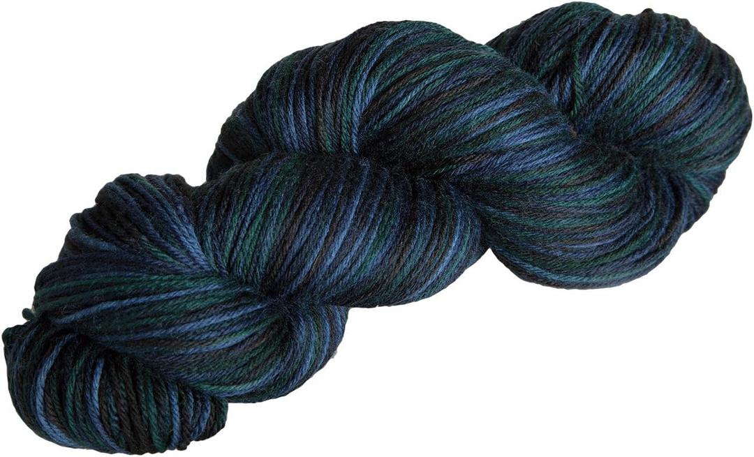 Knit Picks Stroll Hand Painted Merino Wool Black Blue Sock Yarn (Inverness Tonal)