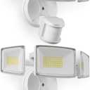 Onforu 2 Pack 75W 7500LM LED Motion Sensor Outdoor Lights, Dusk to Dawn Flood Lights Outdoor Motion Sensor, Hardwired Security Lights Floodlights Outside 6500K Daylight IP65 Waterproof (White)