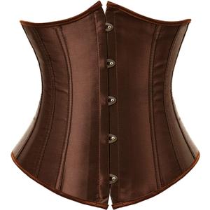 Underbust Corsets for Women Waist Training Plus Size Bustier Waist Cincher Corset (Medium, Brown)