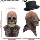 Full Head Skull Mask, Scary Skeleton Latex Costume Mask for Cosplay, Halloween, Dance, Carnival, Masquerade, Party