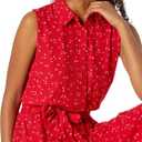 Amazon Essentials womens Sleeveless Relaxed-Fit Woven Shirt Dress (XX-Large, Red Leafy Floral)