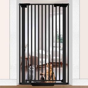 130cm Extra Tall Cat Gate Barrier for Doorways No Jumping Over, 76-83cm Wide Pressure Mounted Pet Dog Gates No Drill Auto Close, Cat Fence Indoor Climb Proof (Black)