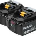 Makita BL1860B-2 18V LXT Lithium-Ion 6.0Ah Battery, 2/pk, Black