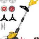 Cordless Weed Wacker for Dewalt 20V Battery(Battery Not Included), with 5 Types Blades, Brushless Motor, Lightweight Grass Trimmer/Brush Cutter for Lawn Yard Garden