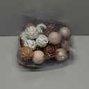 Syhood Neutral Textured Christmas Ball Ornaments 2.4 Inch Vintage Boho Xmas Tree Decoration Rustic Distressed Shabby Xmas Baubles Antique Farmhouse Modern Christmas Decor for Tree(Earth Tones,24 Pcs)