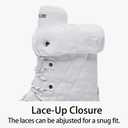 Women's Snow Boots With Lace up Waterproof and Warm fur lining Outdoor Winter Snow Boots Comfortable and Warm in Cold Weather Women's Winter Boots size 6-11 (White)