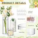 Nuogo 12 Pcs Plastic Cylinder Vases Tall Plastic Flower Vases for Centerpieces Hurricane Candle Holder for Home Wedding Office Party Formal Dinners Decorations (4''/6''/8'')