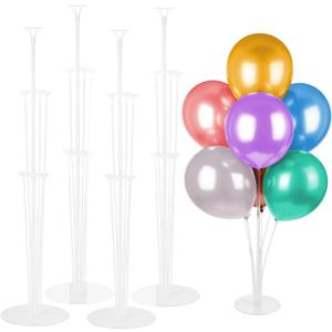 Balloon Stand Kit 4 sets Balloon Arch Stand with Base and Balloon Sticks for Christmas Table Graduation Wedding Birthday Baby Shower Gender Reveal Party New Year Decorations